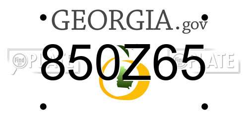 850Z65 Georgia License Plate