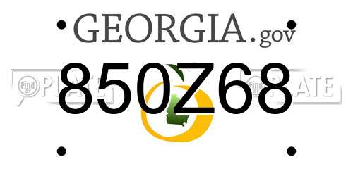 850Z68 Georgia License Plate