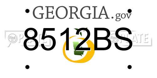 8512BS Georgia License Plate
