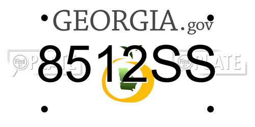 8512SS Georgia License Plate