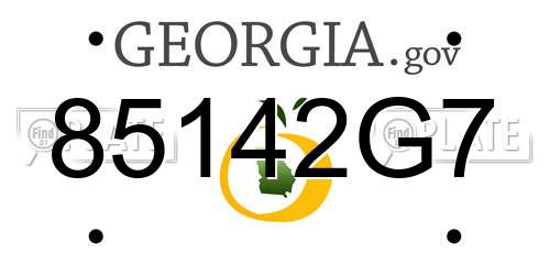 85142G7 Georgia License Plate