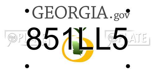 851LL5 Georgia License Plate