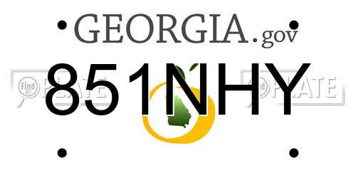 851NHY Georgia License Plate
