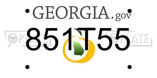 851T55 Georgia License Plate