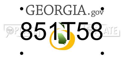851T58 Georgia License Plate