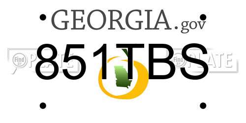 851TBS Georgia License Plate