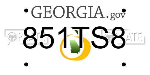 851TS8 Georgia License Plate
