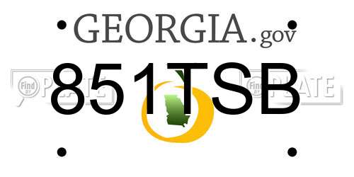 851TSB Georgia License Plate