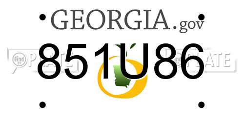 851U86 Georgia License Plate