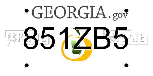851ZB5 Georgia License Plate