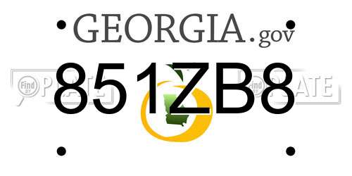 851ZB8 Georgia License Plate