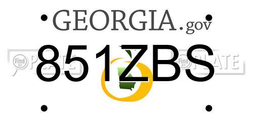 851ZBS Georgia License Plate