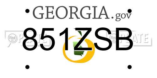 851ZSB Georgia License Plate
