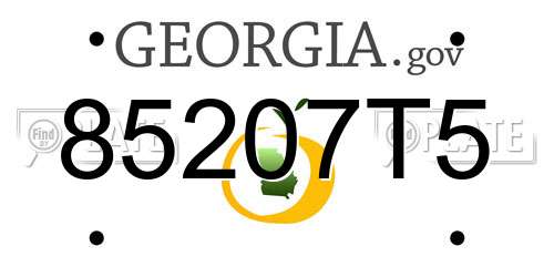 85207T5 Georgia License Plate