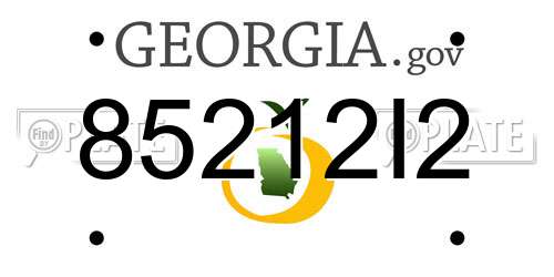 85212I2 Georgia License Plate