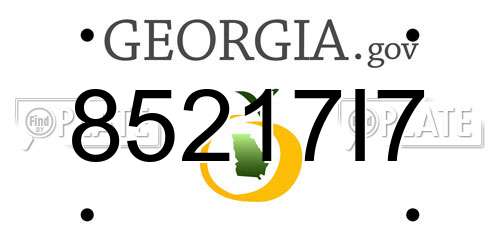 85217I7 Georgia License Plate