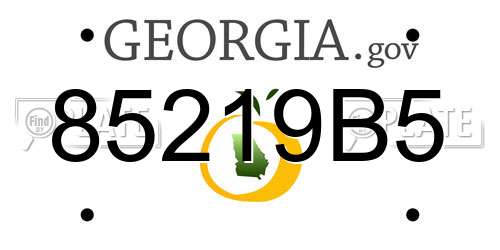 85219B5 Georgia License Plate