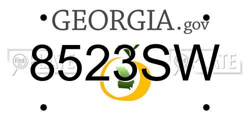 8523SW Georgia License Plate