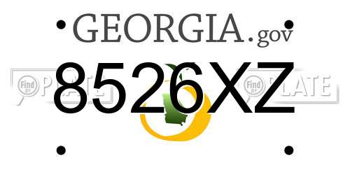 8526XZ Georgia License Plate