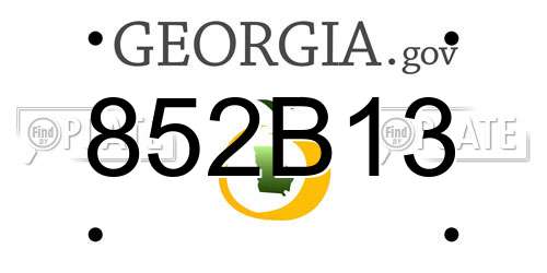 852B13 Georgia License Plate