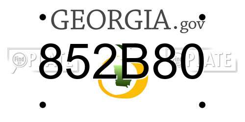 852B80 Georgia License Plate