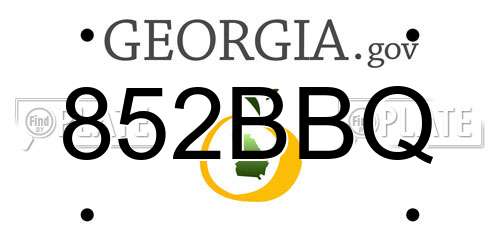 852BBQ Georgia License Plate