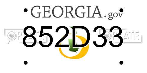 852D33 Georgia License Plate