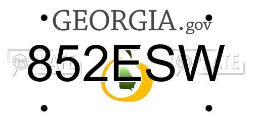 852ESW Georgia License Plate