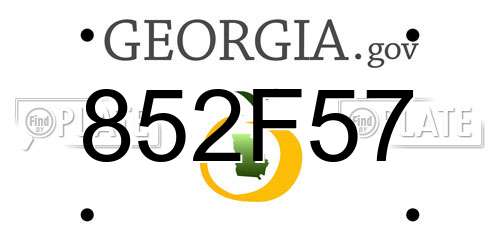 852F57 Georgia License Plate