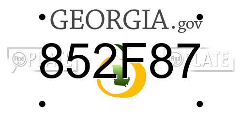 852F87 Georgia License Plate