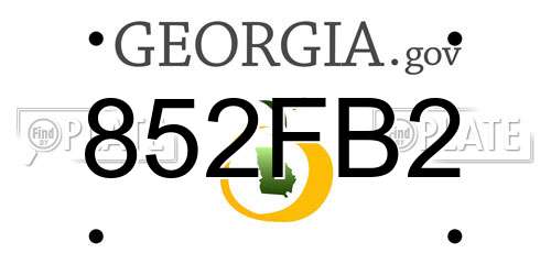 852FB2 Georgia License Plate
