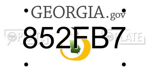 852FB7 Georgia License Plate