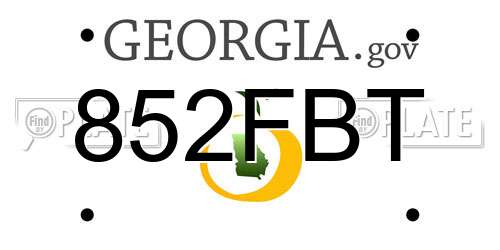 852FBT Georgia License Plate