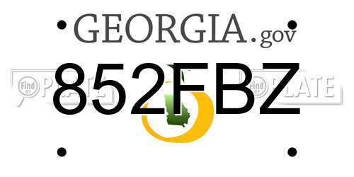 852FBZ Georgia License Plate