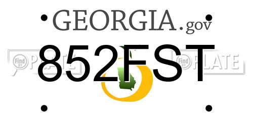 852FST Georgia License Plate