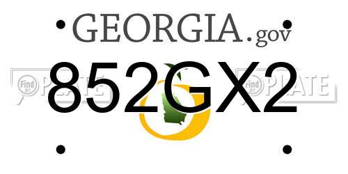 852GX2 Georgia License Plate