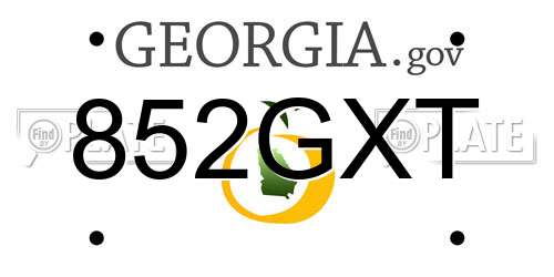 852GXT Georgia License Plate
