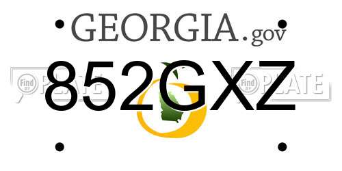 852GXZ Georgia License Plate