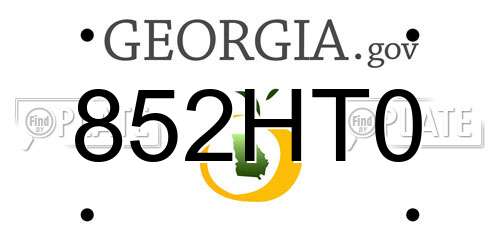 852HT0 Georgia License Plate