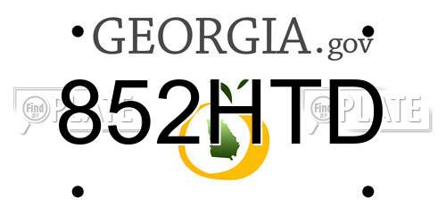 852HTD Georgia License Plate