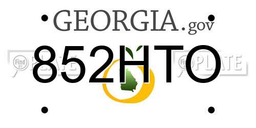 852HTO Georgia License Plate