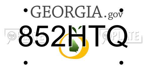 852HTQ Georgia License Plate
