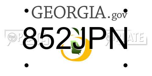 852JPN Georgia License Plate