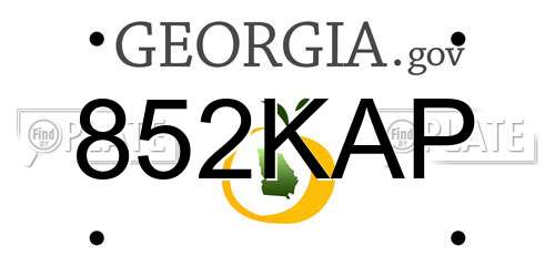 852KAP Georgia License Plate
