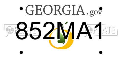852MA1 Georgia License Plate