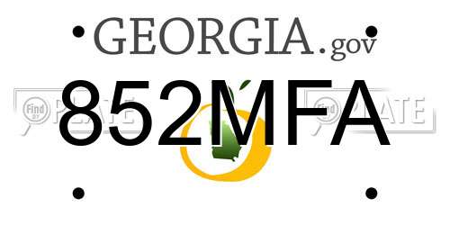 852MFA Georgia License Plate
