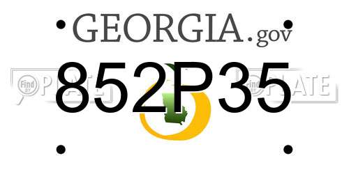 852P35 Georgia License Plate