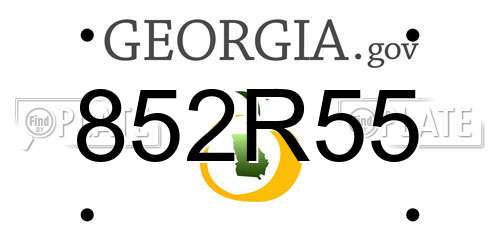 852R55 Georgia License Plate