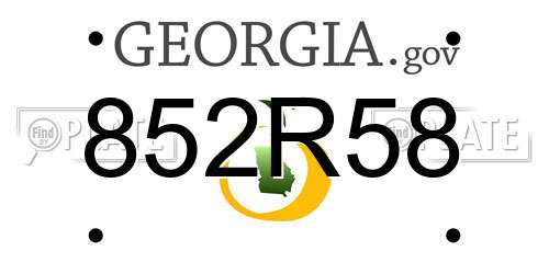 852R58 Georgia License Plate