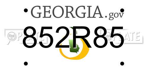852R85 Georgia License Plate